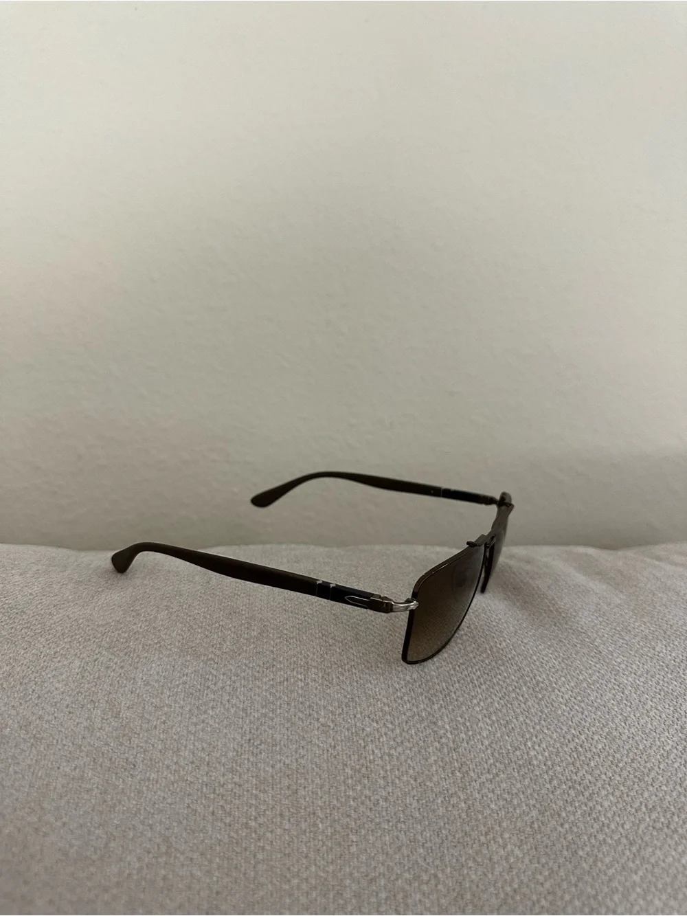 Persol Brown Gradient Lens Metal Frame Sunglasses